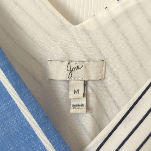 Joie Editha Striped Colorblock Sleeveless V-neck A-Line Mini Wrap Dress Medium - Picture 5 of 16